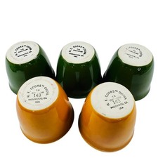 VTG HF Coors Chefsware Custard Yogurt Cups 5 pcs Green Yellow Cali Retro CUTE picture