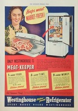 1938 Westinghouse refrigerator Vintage Ad keeps meat market fresh picture