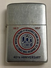 Vintage 1958 Detroit Ball Bearing Co. 40th Anniversary Zippo Lighter 2517191 picture