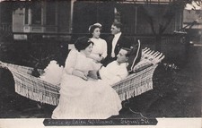 Elgin Illinois Hammock Four People Social History Galen Williams RPPC picture