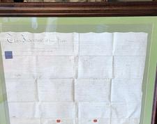 1804 Yorkshire Vellum Indenture Land Deed Four Parts Two Wax Seals Crown Stamp picture