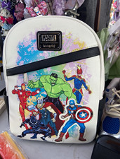 Loungefly Marvel Avengers Artist Series Mini Backpack White/Black Multicolor picture