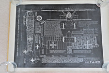 Rare Vintage Fokker D.VII WWI Fighter Plans/ Blueprints - Joe Nieto  Air Age  NY picture