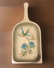 Beautiful Ceramic Art Pottery Floral Bird Wall Decor Dish Double Spoon Rest picture