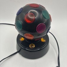 Vintage Rotating Disco Multicolor Light Ball Table Lamp Works  1980's? picture