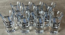 Lot of 11 Vintage 1986 Yukon Jack Shot Glasses - 100 Proof Hayley's Comet Design picture