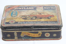 Vintage Sun Flame Gas Mantle Tin Box: Indian Advertising Decorative Collectible picture