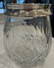 CASTILIAN IMPORTS Pickle Castor Crystal Jar 7” Biscuit Barrel Removes Silver Rim picture