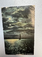 Vintage Postcard, Puget Sound by Moonlight, Washington, Posted 1911 picture