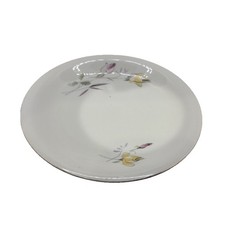 Vintage Chodziez Stamped Set Of 2 Handpainted Floral Plates Made in Poland Gold picture