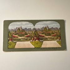 Flowers & Statuary Shaw's Garden St. Louis MO Antique Stereoview Card 5H6-4 picture