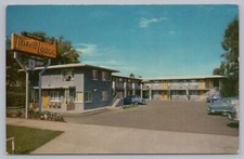 Vtg Riverside California Travel Lodge Motel Postcard Classic Cars Mid Century picture