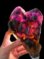 2.15LB Natural amethyst Elestial Skeletal Quartz Crystal Cluster Mineral energy picture