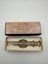 Vintage B-D Yale Glass Syringe No 2Y 2cc Resistance Glass w/ Box picture