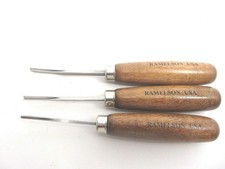 3 Ramelson Bent Veiner Line 60 Degree V Checkering Wood Carving Hand Onesize picture