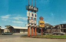 Rawlins WY Bel Air Inn Best Western Motel Roadside Postcard Boat Jade Center picture