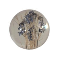 Hafod Grange Lucite Paperweight Forget Me Not Blue Great Britain 2.5