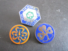 VINTAGE TRIO OF ENAMELED GIRL GUIDES LAPEL / PIN BADGES. picture