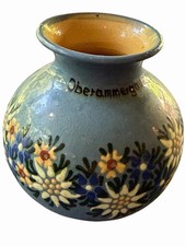 Rare Vintage Anton Lang Floral Art Pottery Vase Planter Oberammergau Germany picture