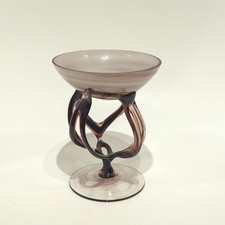 Vintage Jozefina Krosno, Poland Art Glass Glass Jellyfish, 7 leg Pedestal Bowl picture