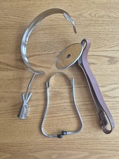 Vintage Medical Doctor Instrument Lot Head Mirror Leather Strap Speculum picture