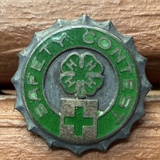 VTG 4H Club Safety Contest First Aid Four-Leaf Clover Lapel Pin Badge picture