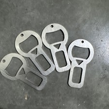 4 STAINLESS Coke Bottle Opener 2 in 1 Seat Belt C-lip for Car, Pickup Key chain picture