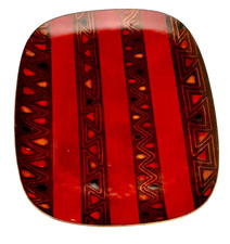 BEAUTIFUL MCM MIGUEL PINEDA COPPER ENAMELLED RED/DARK RED PLATE 8.5
