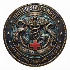Hospital Corpsman 3rd Class HM3 USN Decal US Military Gift 4
