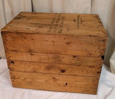 Vtg Pine Wood Shipping Crate Sears Roebuck Large Table Trunk Bin NY 28.5x22.5x16 picture