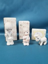 Enesco Precious Moments Lot Of 3-Joy To The World/I'll Play My Drum/Donkey picture