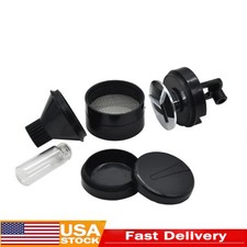 Plastic Spice Funnel Crank Grinder Hand Mill Dia 1.6 inch Portable w/ Glass Vial picture