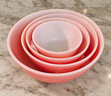 Vintage PYREX Pink mixing bowls #401 #402 #403 #404 - vintage PYREX mixing bowl picture