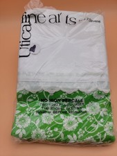 VTG Utica JP Stevens King PillowCases Percale No Iron Cotton Green 20x36 picture
