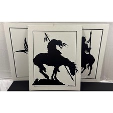 Anderson Yazzie Jr Navajo Original Painting Set Silhouette End of the Trail picture