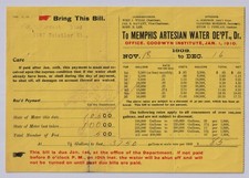 1910 Memphis TN Artesian Water Dept Bill to Family of Nathan Bedford Forrest picture