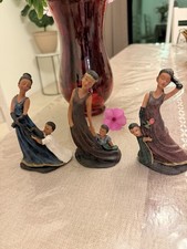 K's Collection Mother & Child Painted Resin Figurines Set of 3 Multicolor picture