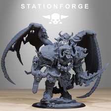 Corrupted Demon Chaos Prince Marine Core Wargame Grimdark Chaos Proxy Miniature picture