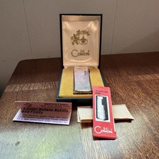 Vintage Gold-Toned Colibri Lighter In Original Presentation Box 1950-1970 picture