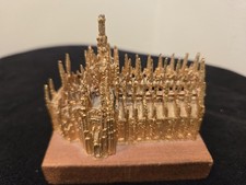 Milan Cathedral metal souvenir building m.i. Italy antique picture