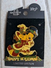 Vintage 2000 Disney Happy Holidays Minnie Mickey Under Mistletoe Pin LE7500 picture