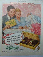 1948 WHITMAN'S CHOCOLATES For The Newest Mother vintage art print ad picture