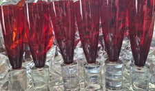 Set Of 6 Ruby Red Champagne Flutes 8.5