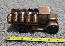 VTG. BBANTHRICO BANK 1928 TRUCK W/ BEER KEGS. EXCELLENT CONDITION picture