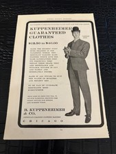 EARLY 1900s MAGAZINE AD #A10-085 KUPPENHEIMER GUARANTEED CLOTHES picture