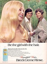 BRECK Creme Rinse 1974 Vintage Print Ad Be The Girl With The Hair Beauty picture