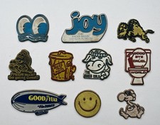 Vintage 70s Rubber Fridge Magnet lot  ~ Freakies Cereal, Good Year Blimp, Smiley picture