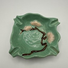 Vintage Roseville Pottery Aqua Ming Tree 1949 Mid Century Modern Ashtray RARE picture