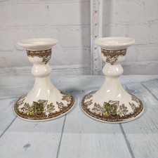 Johnson Brothers The Friendly Village  4 Inch Candle Holders 2 Pc Set - England picture