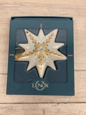 Vtg 1994 Lenox Porcelain Star Annual Christmas Ornament With Decorated Gold picture